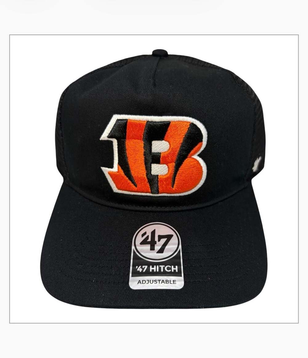 Men's Cincinnati Bengals '47 Black Mesh Hitch Trucker Adjustable Hat